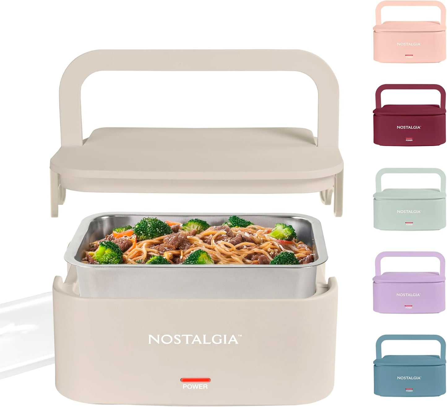 Nostalgia Portable Heated Lunch Box for Work & Travel Meals