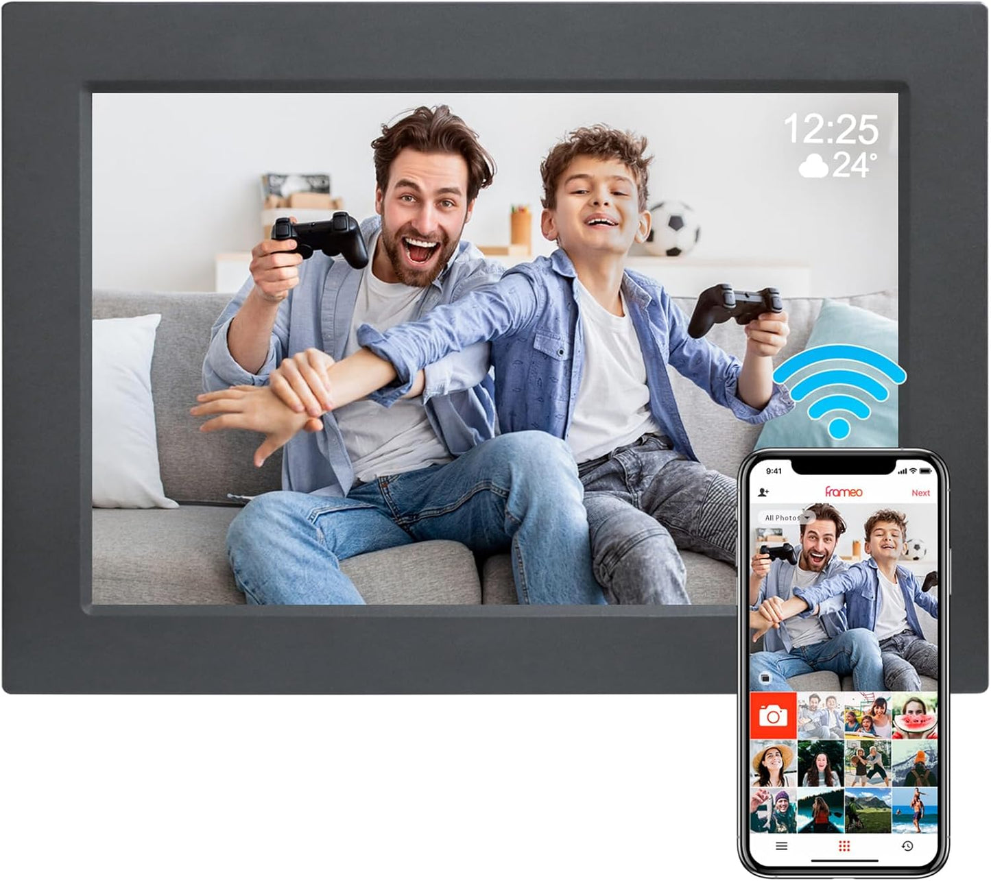 WiFi Digital Photo Frame with 10.1 inch Touch Screen Display