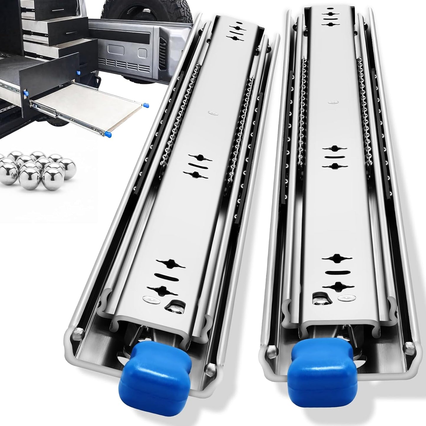 YENUO Heavy Duty Locking Drawer Slides for Full Extension Use