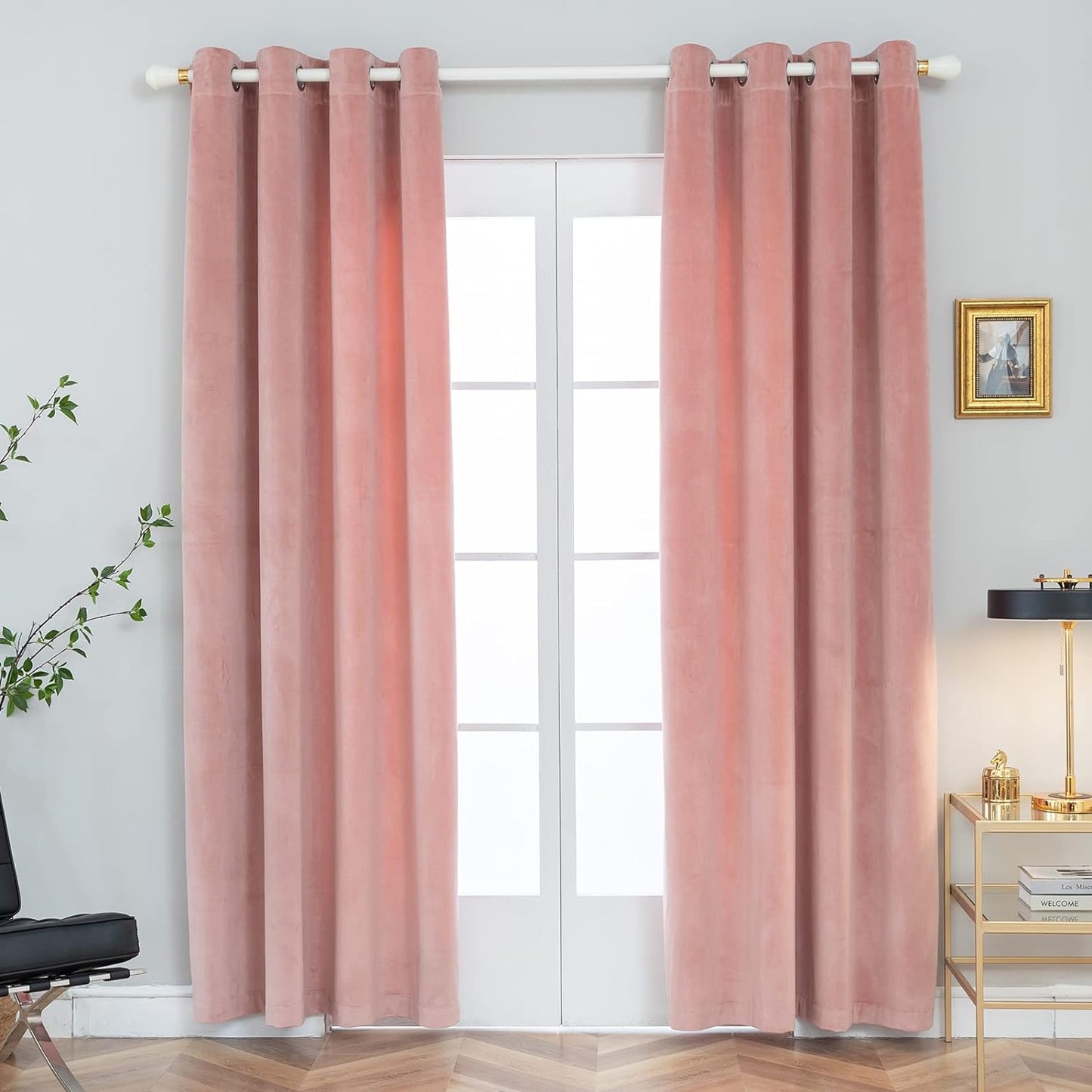 Blackout Velvet Curtains - Darken & Decorate (Chintz Rose)
