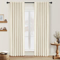 100% Blackout Curtains 84 in Length 2 Panels Set - Light Cream Linen