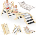Elegant Gray Pikler Triangle Set with Cushion - Foldable Montessori