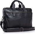 KomalC 16 in Leather Briefcase for Men and Women - Office Satchel