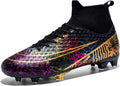 Mens Soccer Cleats Tops Lace-Up Non-Slip Spikes for Outdoor Play