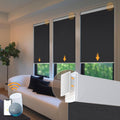 Motorized Blinds Black 34.5 x 72 - No Drill Cordless Roller Shades