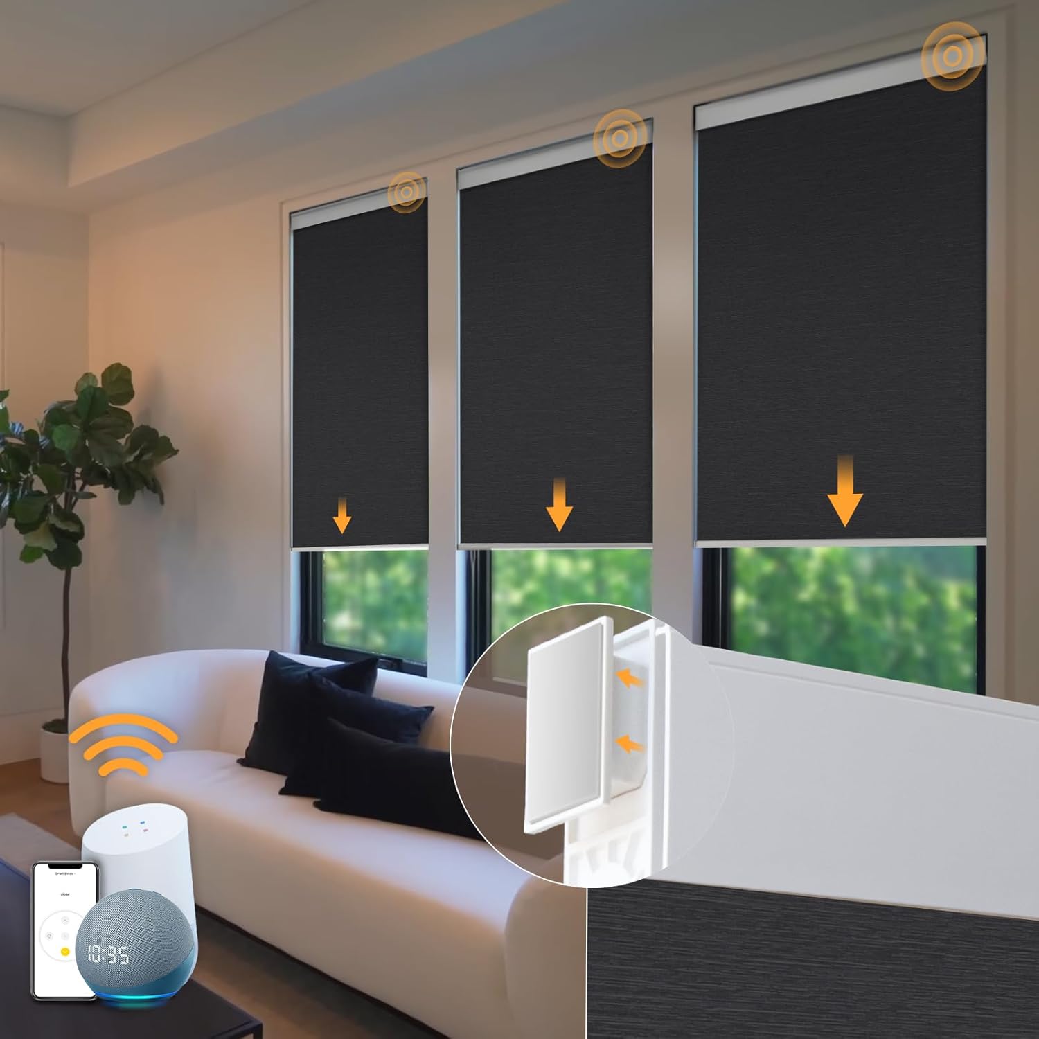 Motorized Blinds No Drill Automatic Blinds for Windows Cordless