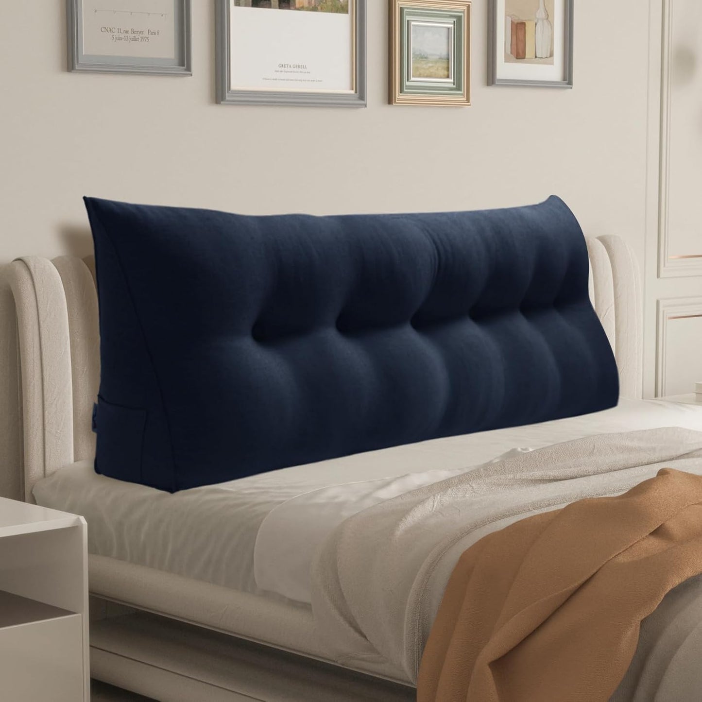 WOWMAX Triangular Bed Wedge Pillow for Headboard Comfort