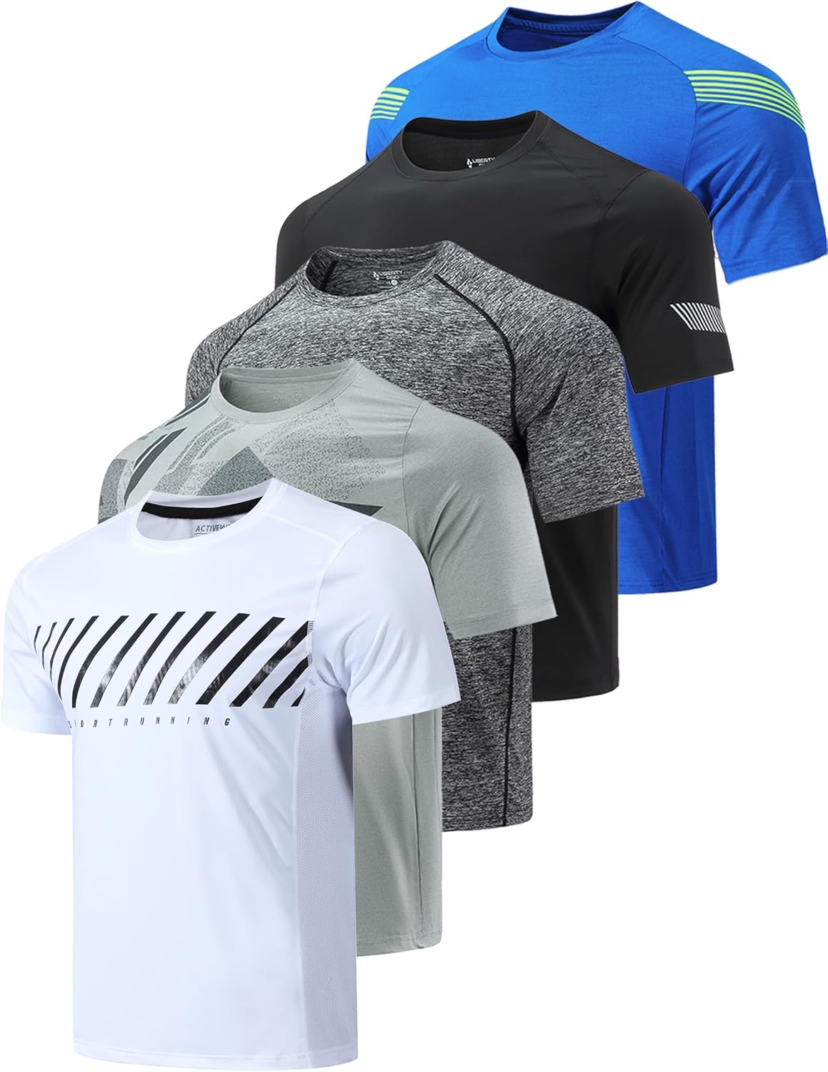 5 Pack Boys Athletic T Shirts for Activewear and Sports