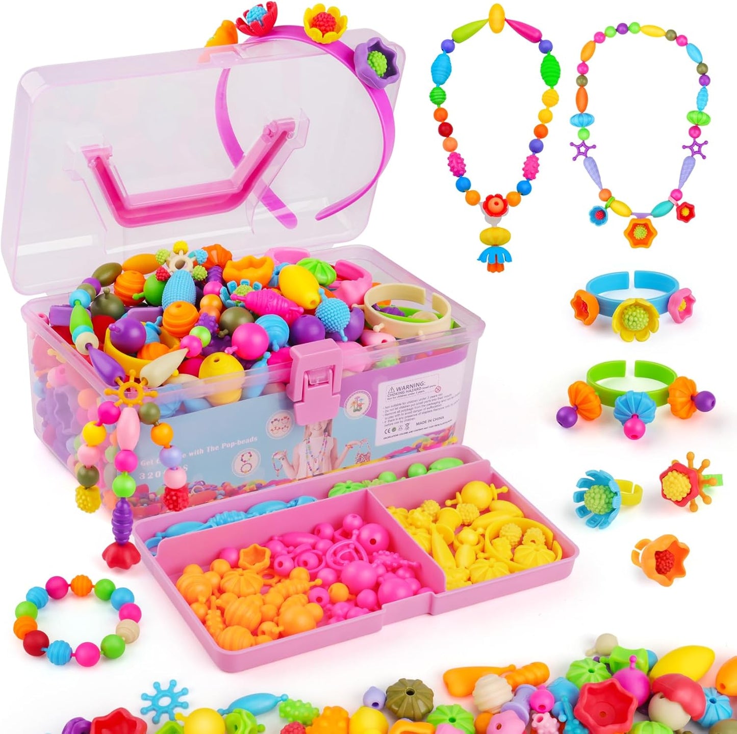 NEXBOX Crafts Jewelry Making Kit for Girls - Fun Bead Sets