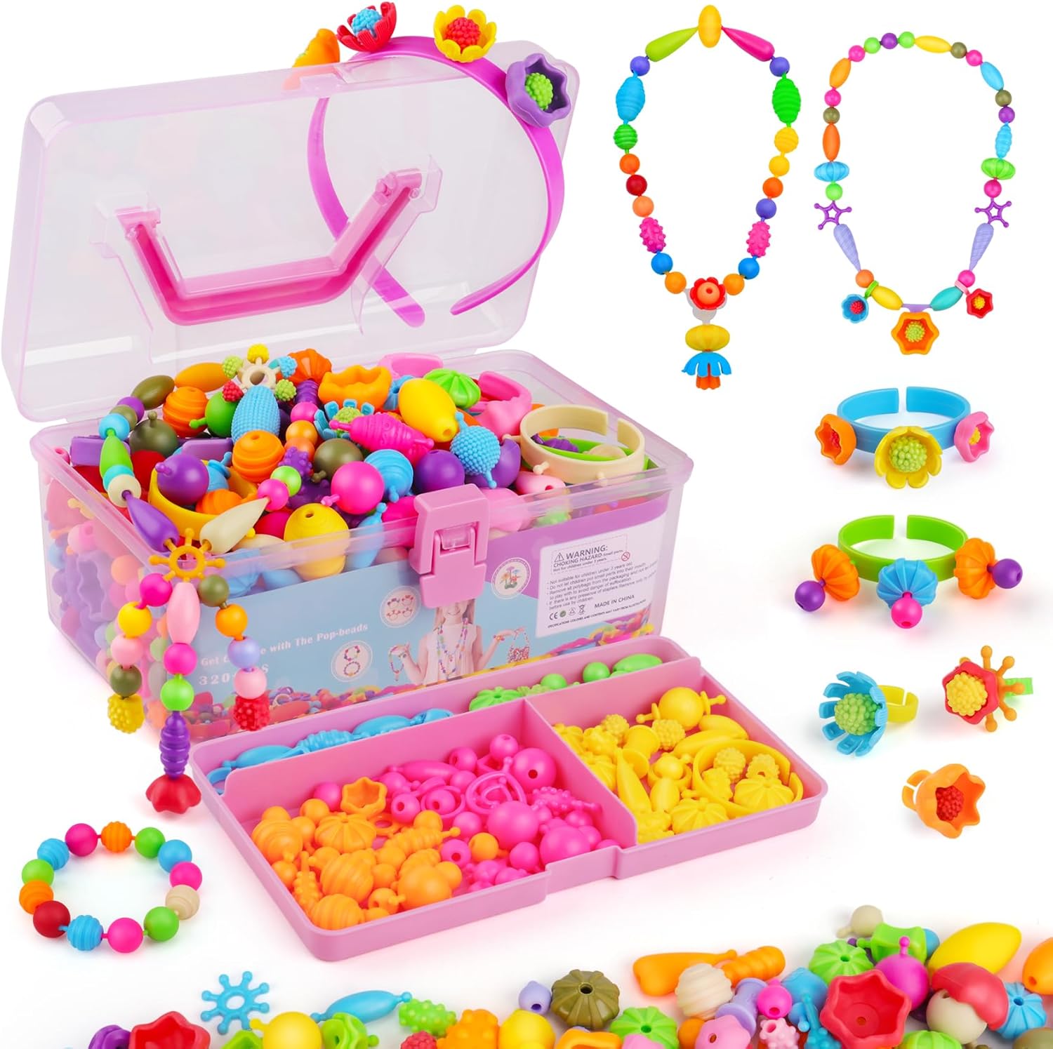 NEXBOX Crafts Jewelry Making Kit for Girls - Fun Bead Sets