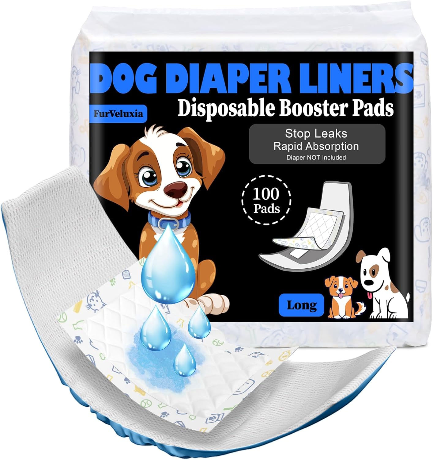 100ct Ultra Absorbent Dog Diaper Liners - FurVeluxia