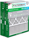 Filterbuy 20x25x5 MERV 8 Air Filter 2-Pack - Dust Defense