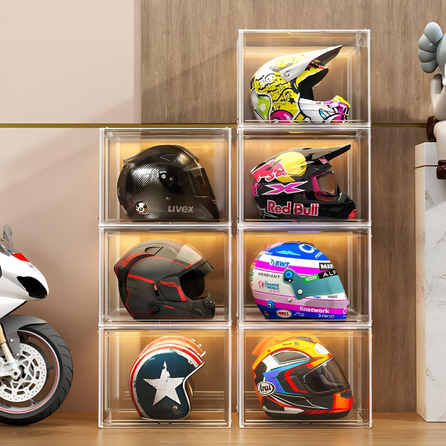 Clear Stackable Plastic Storage Bins for Organizing Collectibles