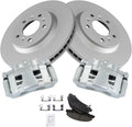 Front Ceramic Brake Pad & Rotor Kit with Calipers - G-Coated Fit