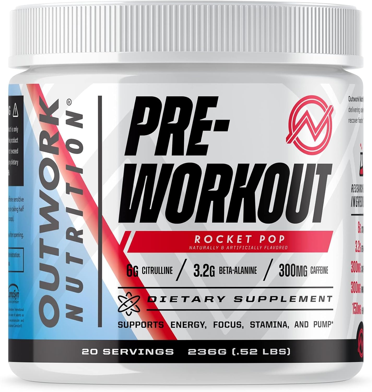 Outwork Nutrition Pre Workout Powder for Energy and Focus