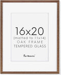 16x20 Picture Frame for Wall in Walnut - Solid Oak, Tempered Glass