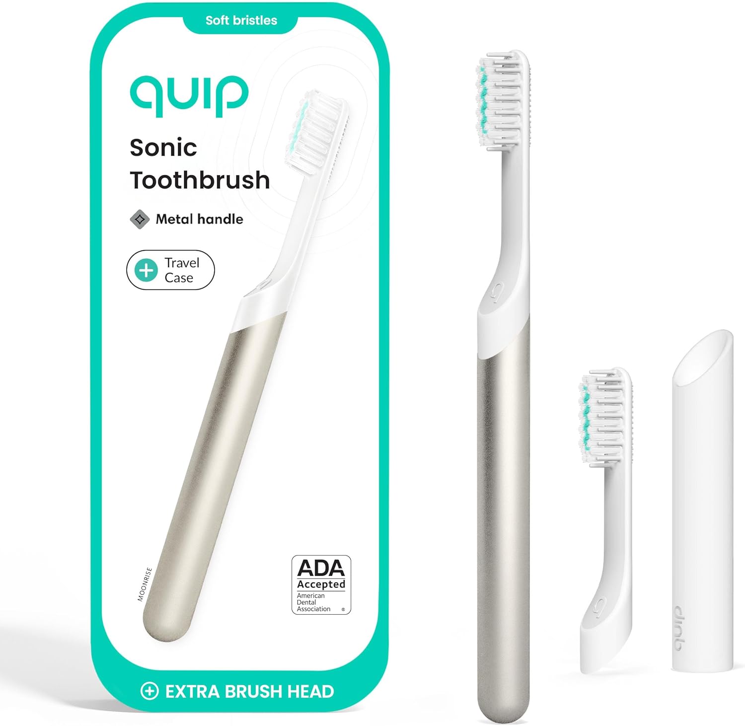 Quip Metal Sonic Electric Toothbrush with Travel Case & Timer