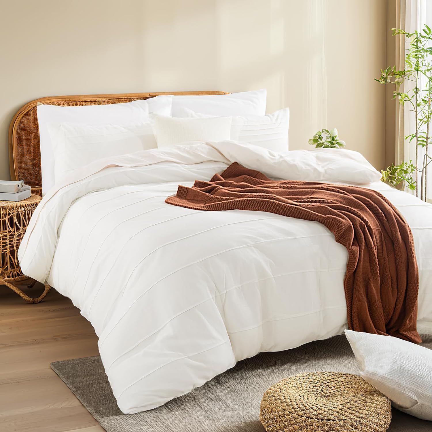 NEXHOME PRO Organic Cotton Duvet Cover King Size Set for Comfort