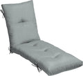 76 x 22 Tufted Chaise Cushion Stone Grey - Rain-Proof Comfort