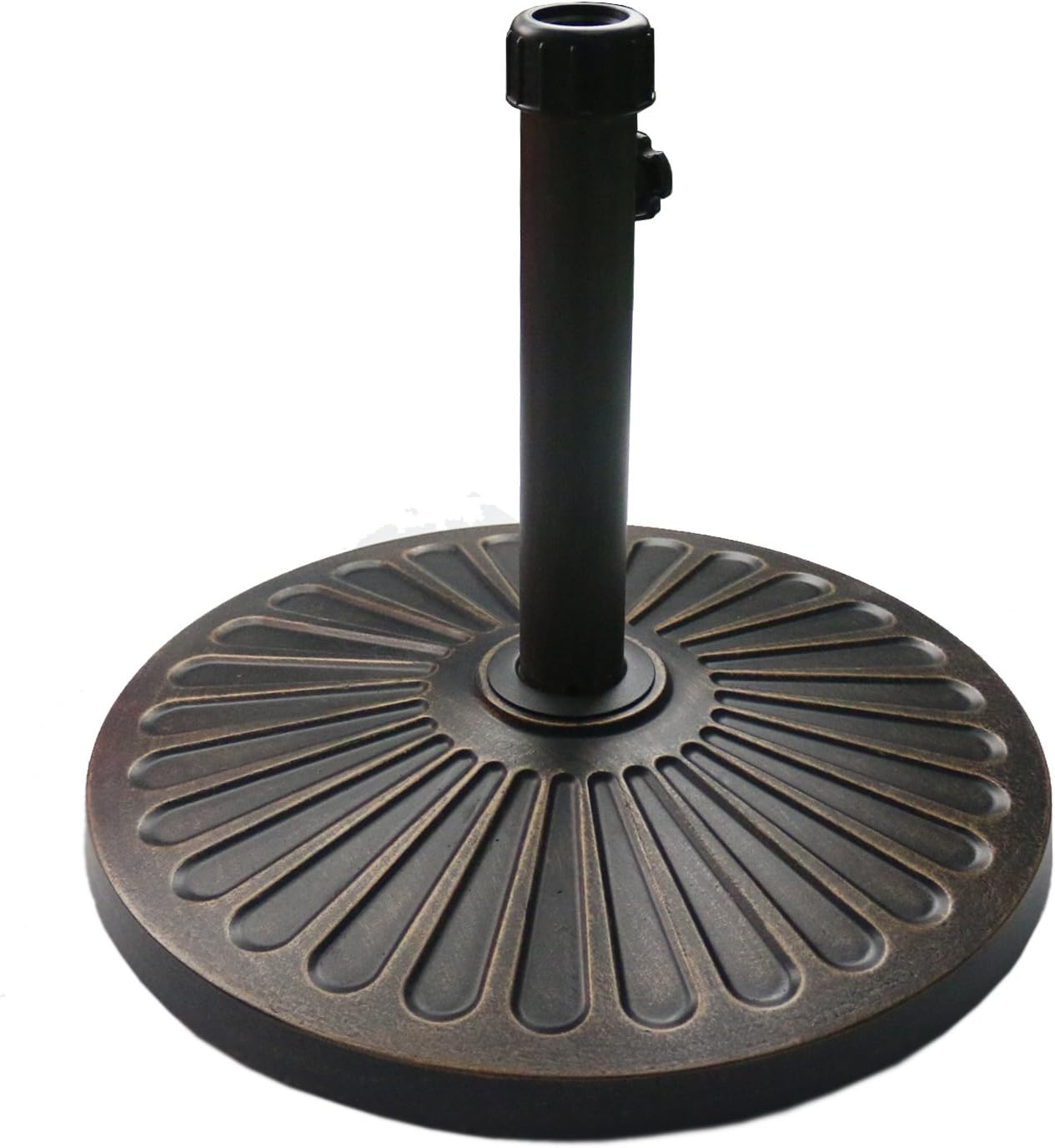 Heavy Duty 18in Round Antiqued Umbrella Base for Outdoor Use