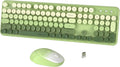 xUBOTIE Wireless Keyboard and Mouse Combo Green - Retro Round Keycaps