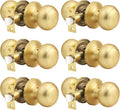 Probrico 6 Pack Gold Passage Door Knob for Hallway and Closet