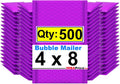 4x8 in Purple Polybubble Bag 500-Pack - Padded Small Mailers