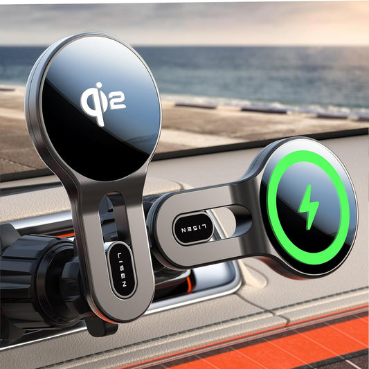 LISEN 15W MagSafe Car Mount Charger - Fast Wireless Charging