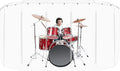 Drum Shield 6ft with Deflectors & Plastic Hinges - Clear Acrylic