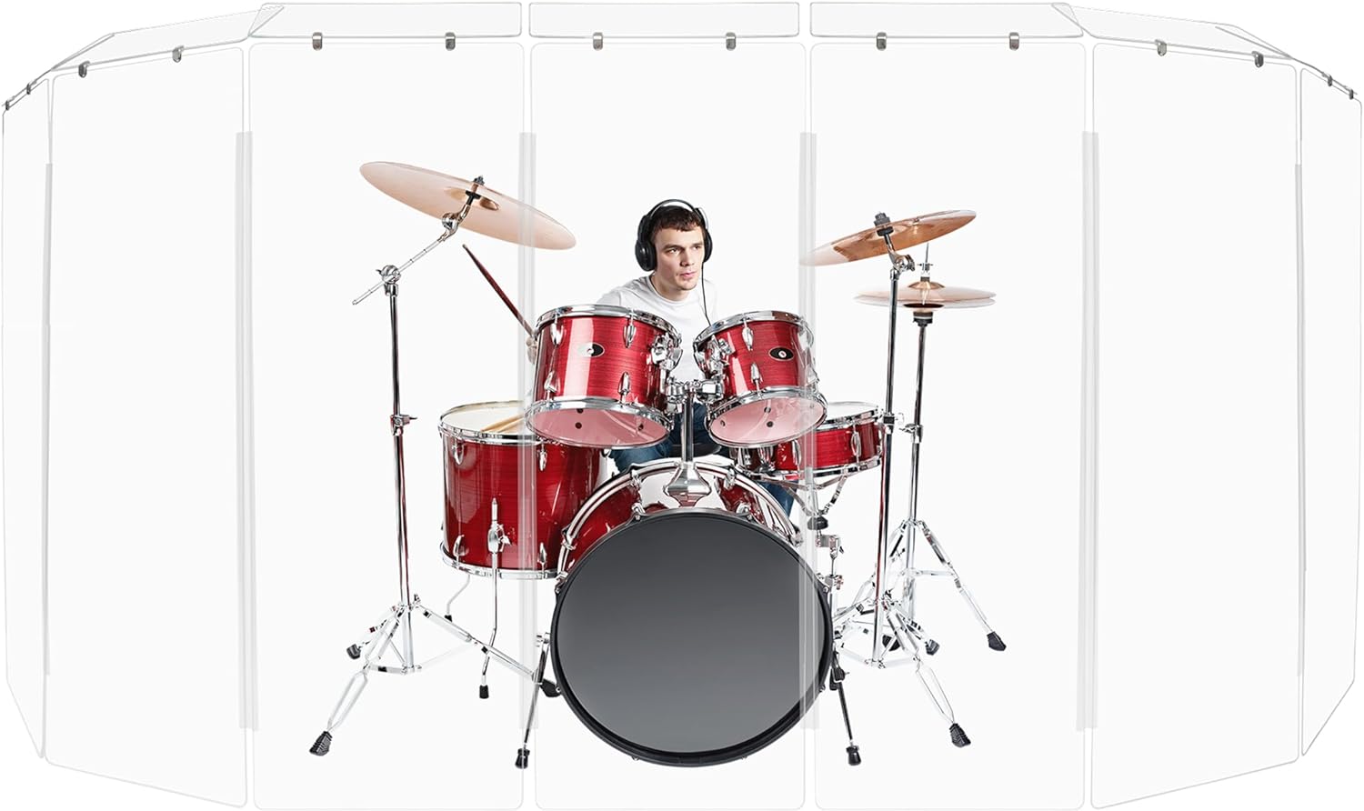 Premium 6ft Drum Shield with Deflectors for Superior Sound Control