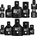 BOEN 10-Piece Impact Socket Adapter and Reducer Set - Durable Drive