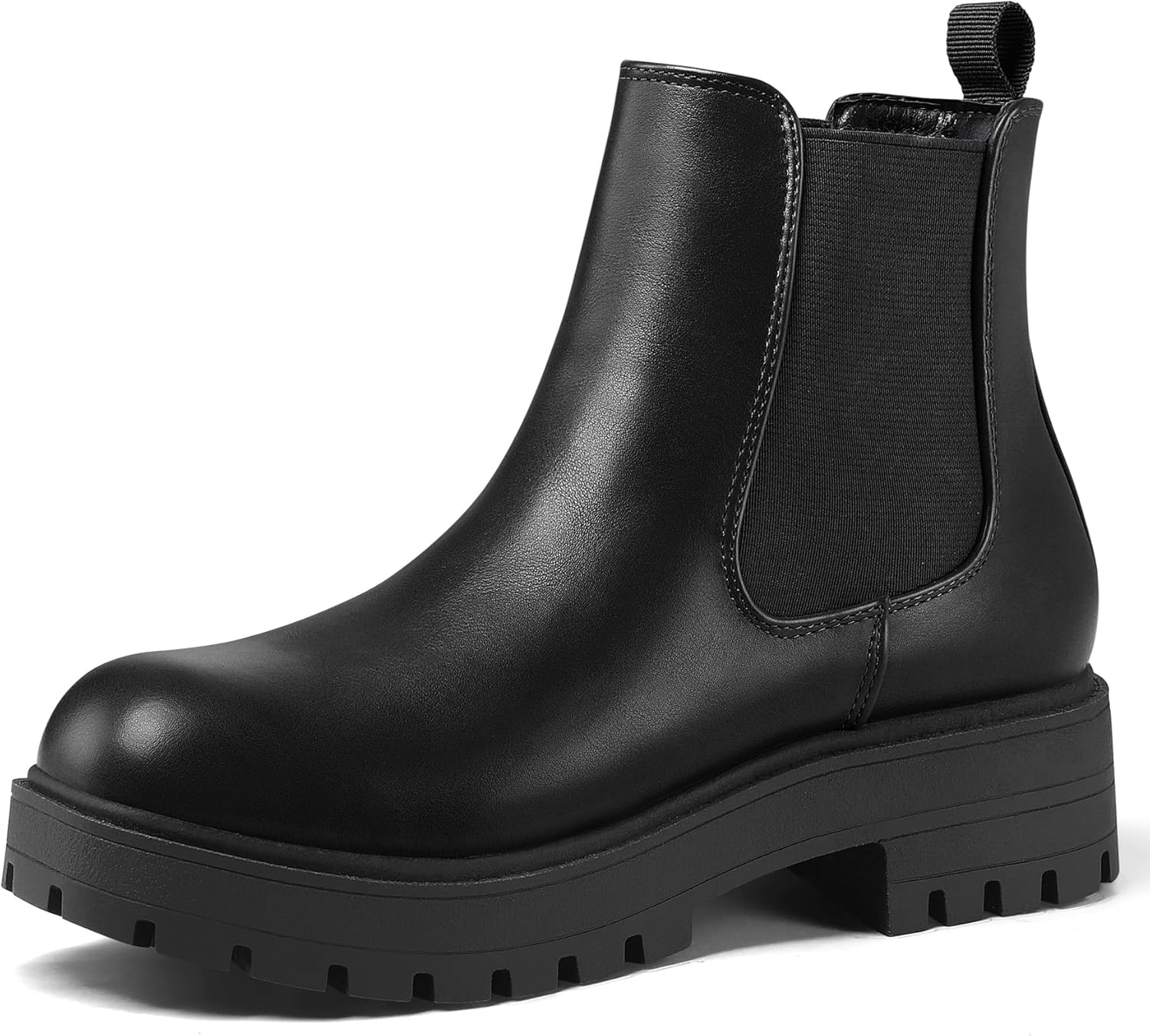 mysoft Women's Chelsea Boots with Low Heel and Slip-On Design