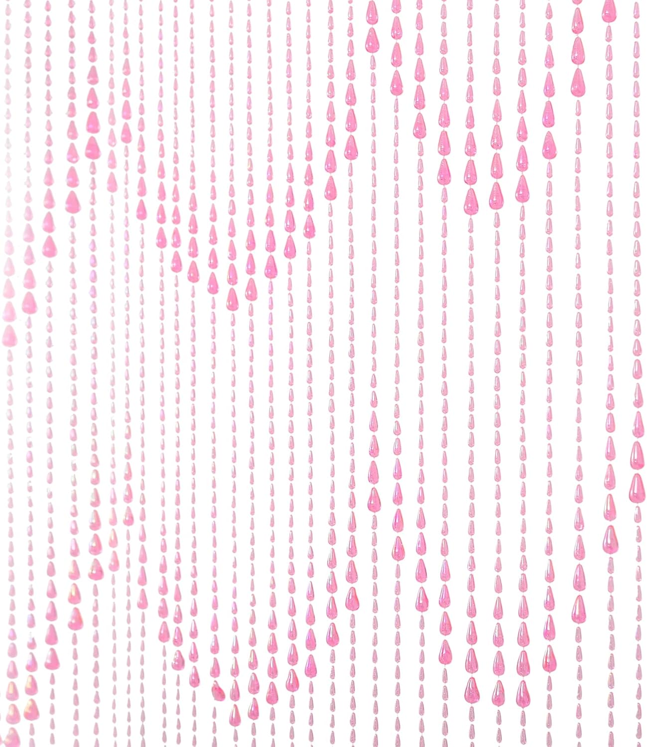 Elegant 3 FT X 9 FT Pink Iridescent Beaded Curtain for Decor