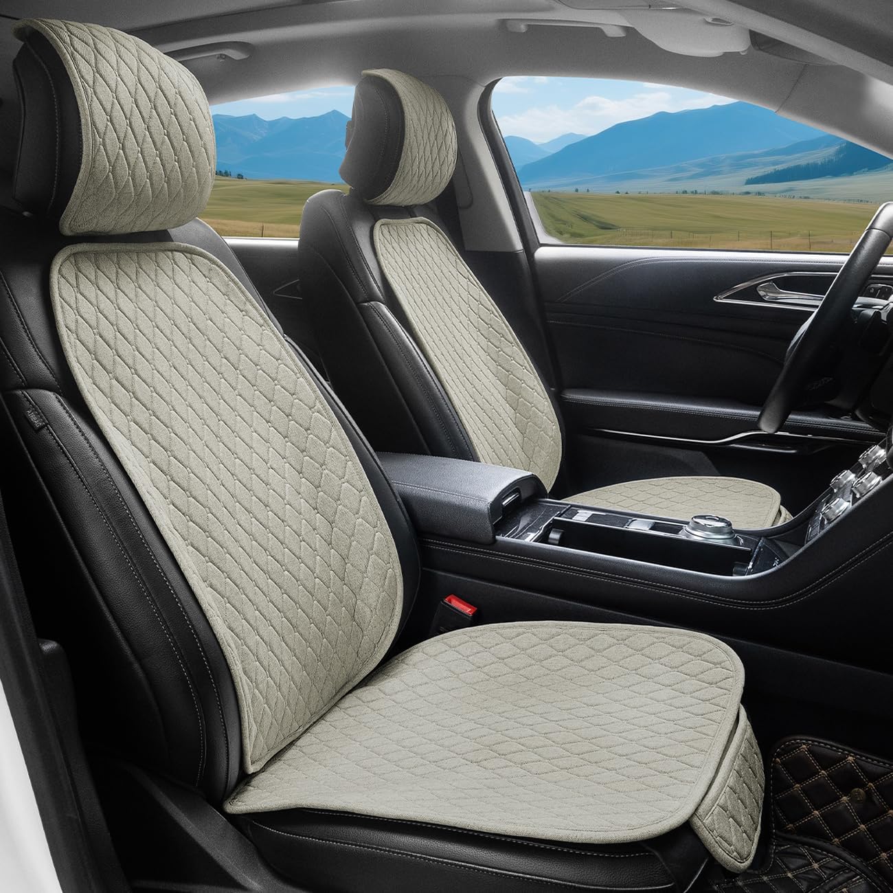 2 Pack Linen Car Seat Covers for Breathable Protection in Vehicles