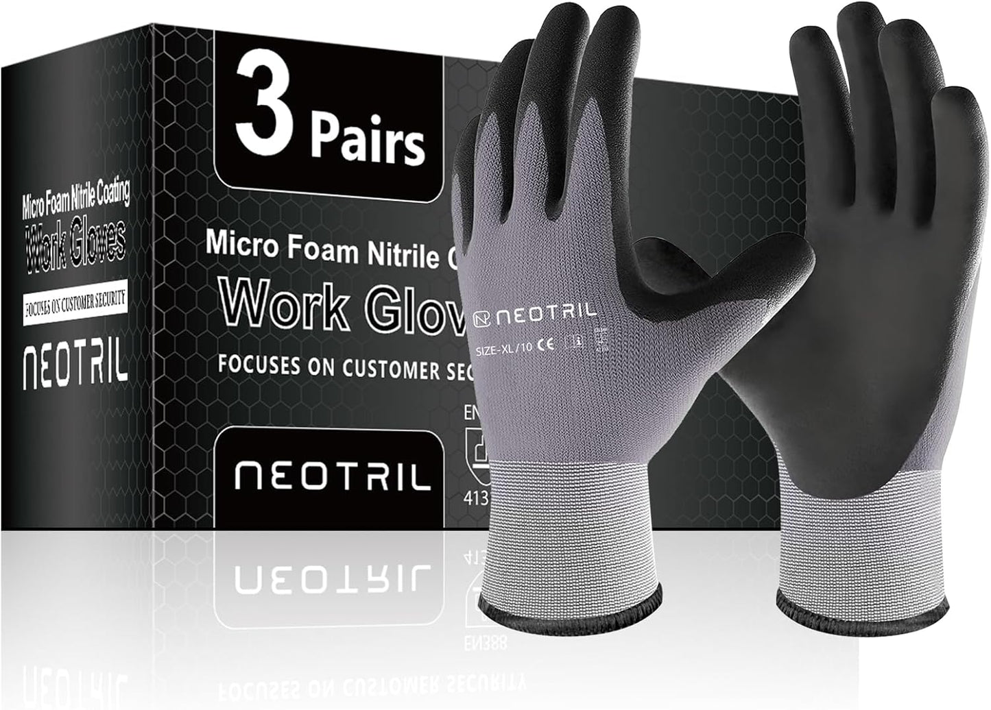 NEOTRIL MicroFoam Nitrile Coated Work Gloves - Superior Safety & Comfort