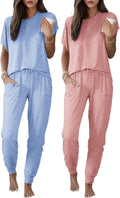 Women's Relaxed Jogger Pajama Set by Ekouaer with Pockets