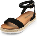 DREAM PAIRS Open Toe Platform Espadrille Wedge Sandals - Comfortable