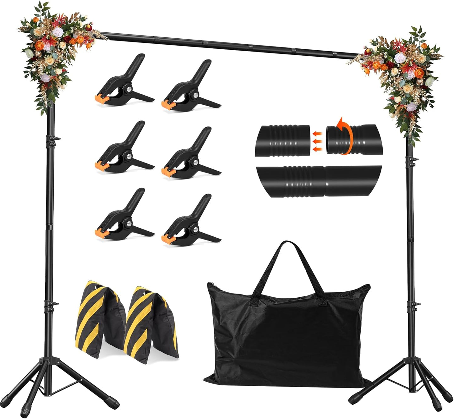 Adjustable Backdrop Stand Kit for Weddings and Photoshoots