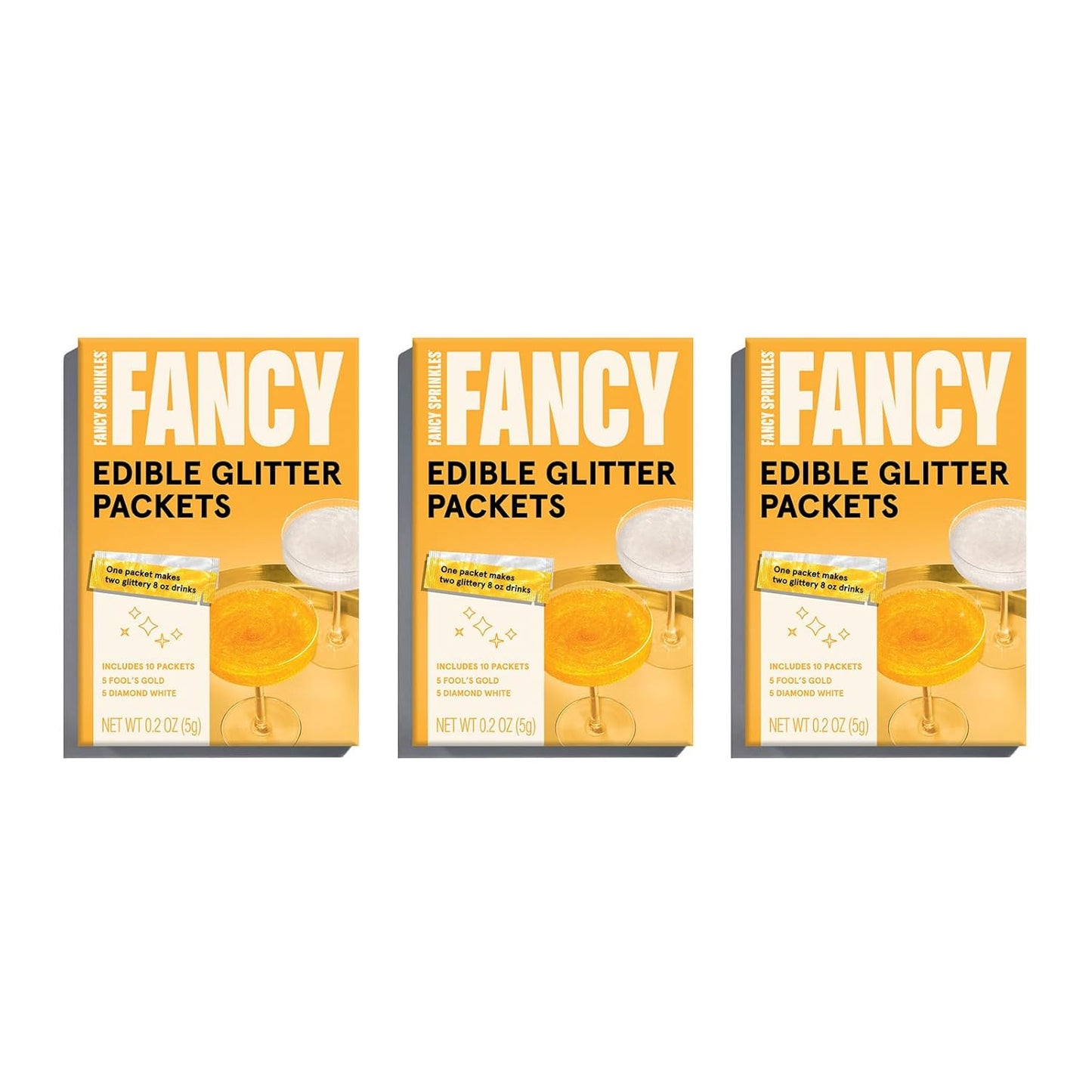 Fancy Sprinkles Pop The Bubbly Edible Glitter Packets for Drinks