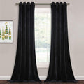 Blackout Black Velvet Curtains 96 in Panels - Plush Half Blackout