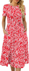 Lyrur Women's Tiered Midi Dress - Comfortable Summer Sundress Dresses
