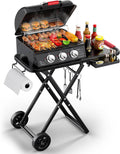 3-Burner Portable Gas Grill with 30,000 BTU - Fast Heat & Big Cooking