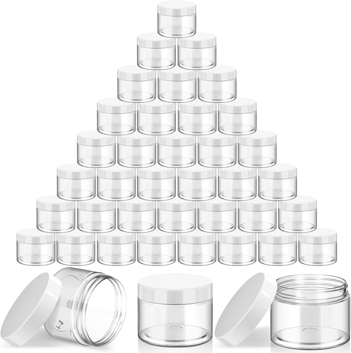 36 Pack 10 oz Plastic Jars with Lids for Cosmetics and More