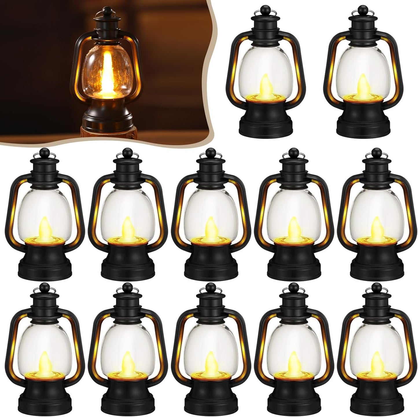 Mini Lantern Decor for Cowboy Weddings and Festivals - 12 Pcs