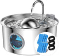 3.2L Cat Water Fountain Stainless Steel with Water Level Window