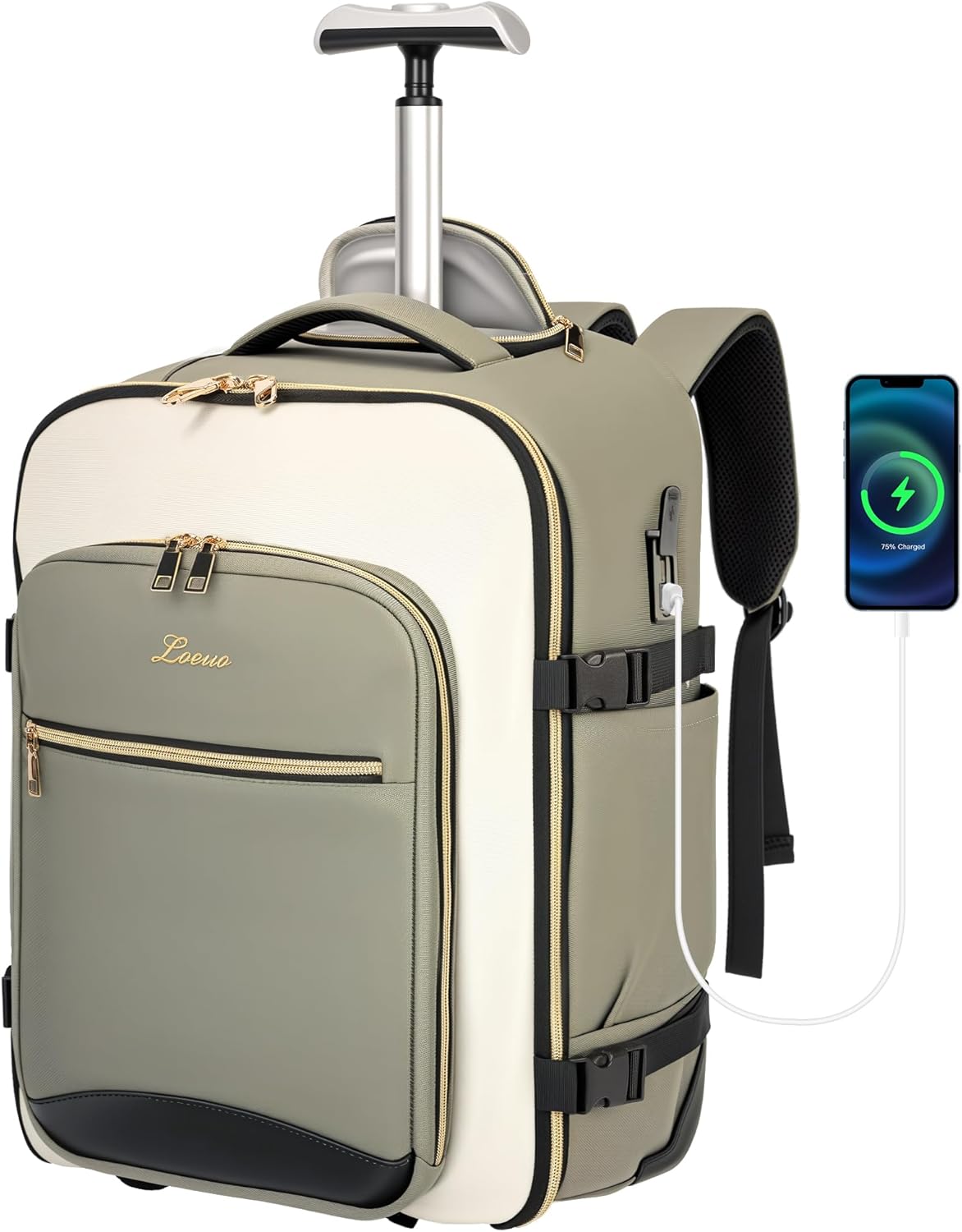 Carry On Backpack with Wheels for Adults - Travel in Style