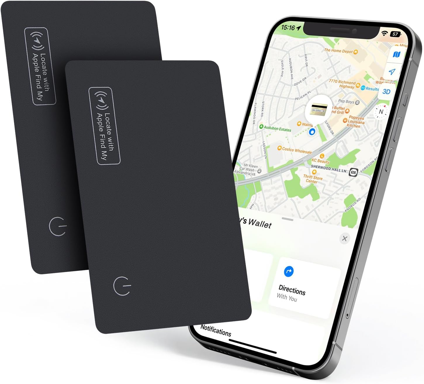 Eelexa Wallet Tracker Card - Rechargeable Thin Finder for iOS