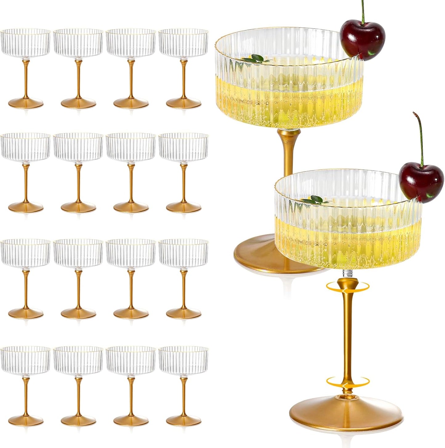 24 Pcs Detachable Martini Glasses for Elegant Celebrations