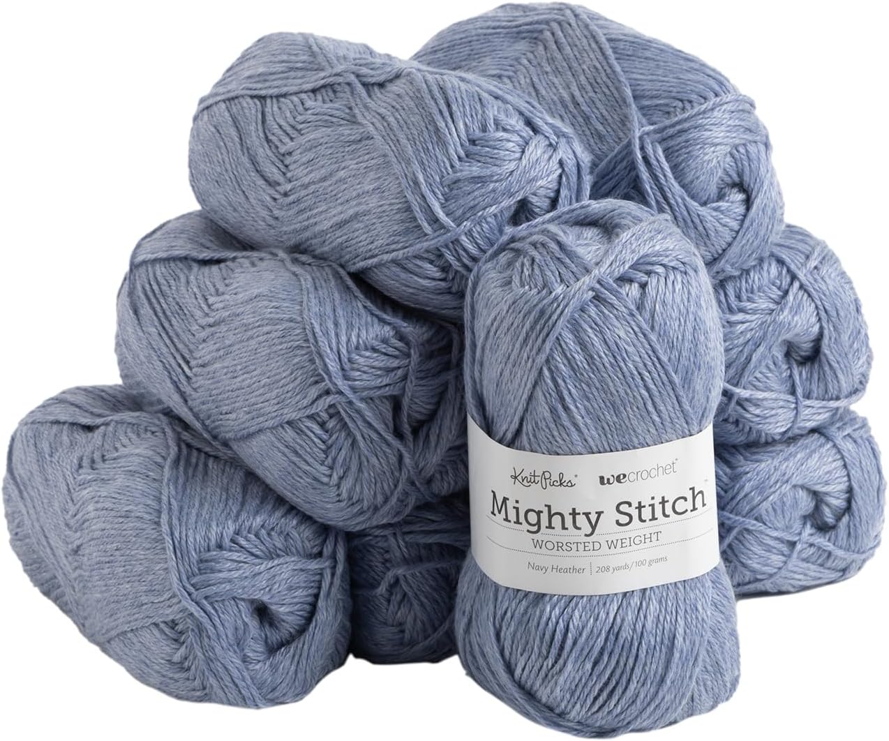 Knit Picks Mighty Stitch Yarn Pack - 10 Skeins of Blue Yarn