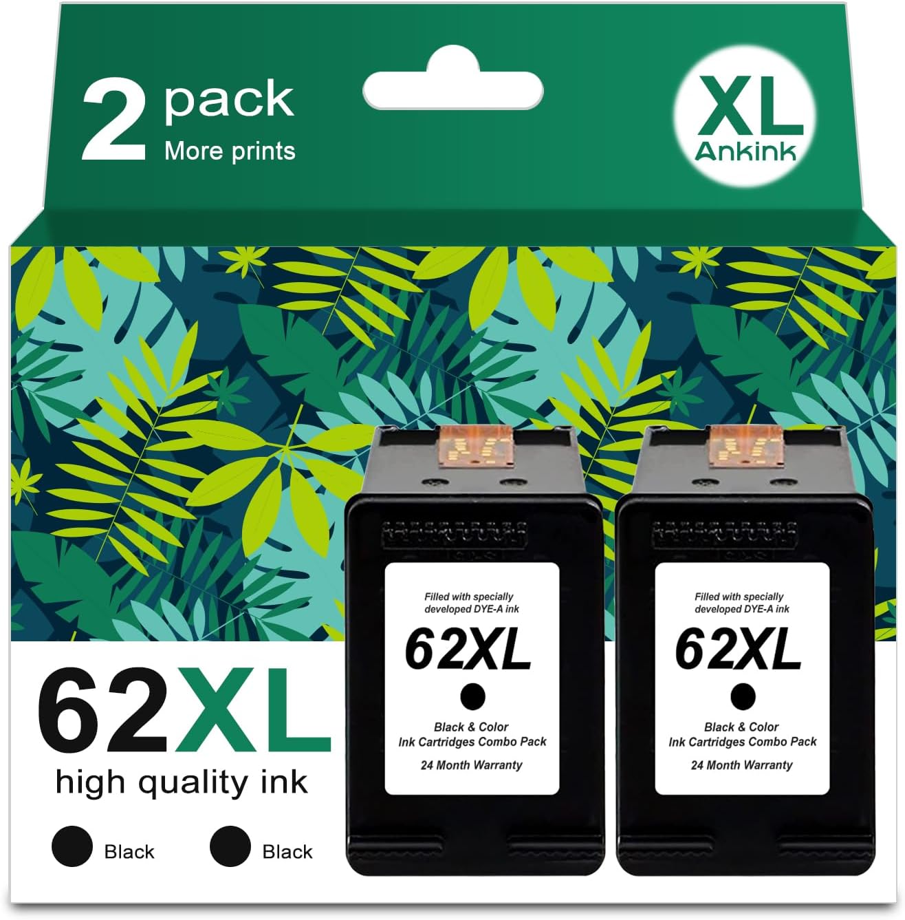 Compatible 62 Ink Cartridges Replacement for HP Printers 62XL